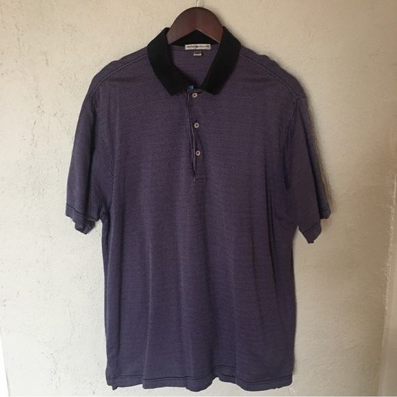 Peter Millar Blue Pink Square Short Sleeve Polo Shirt - Picture 2 of 9